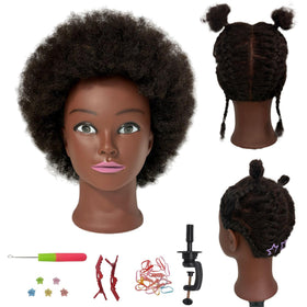 ARLEFENNI braiding head with hair for professional practice.