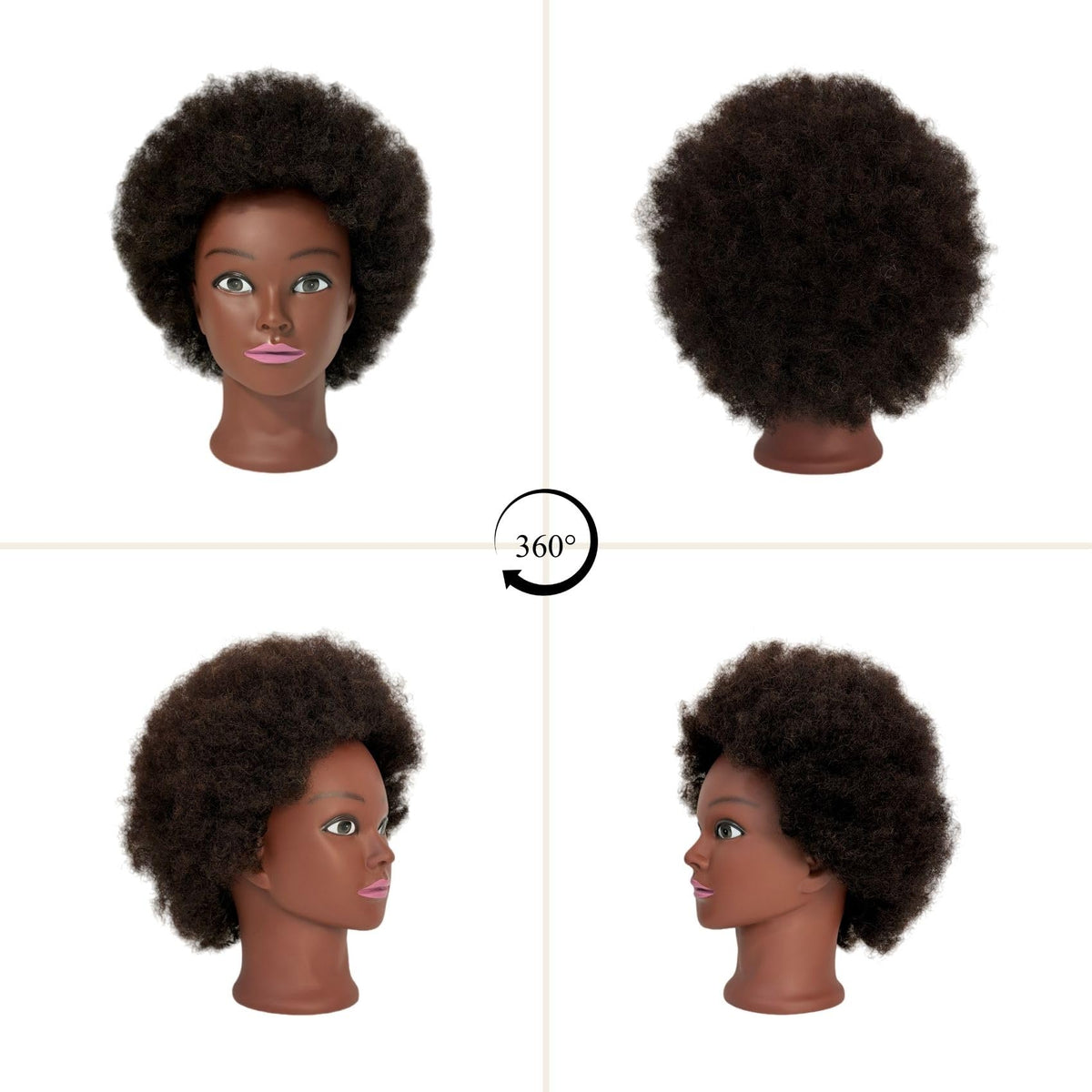 ARLEFENNI virgin hair mannequin head for realistic dyeing practice.