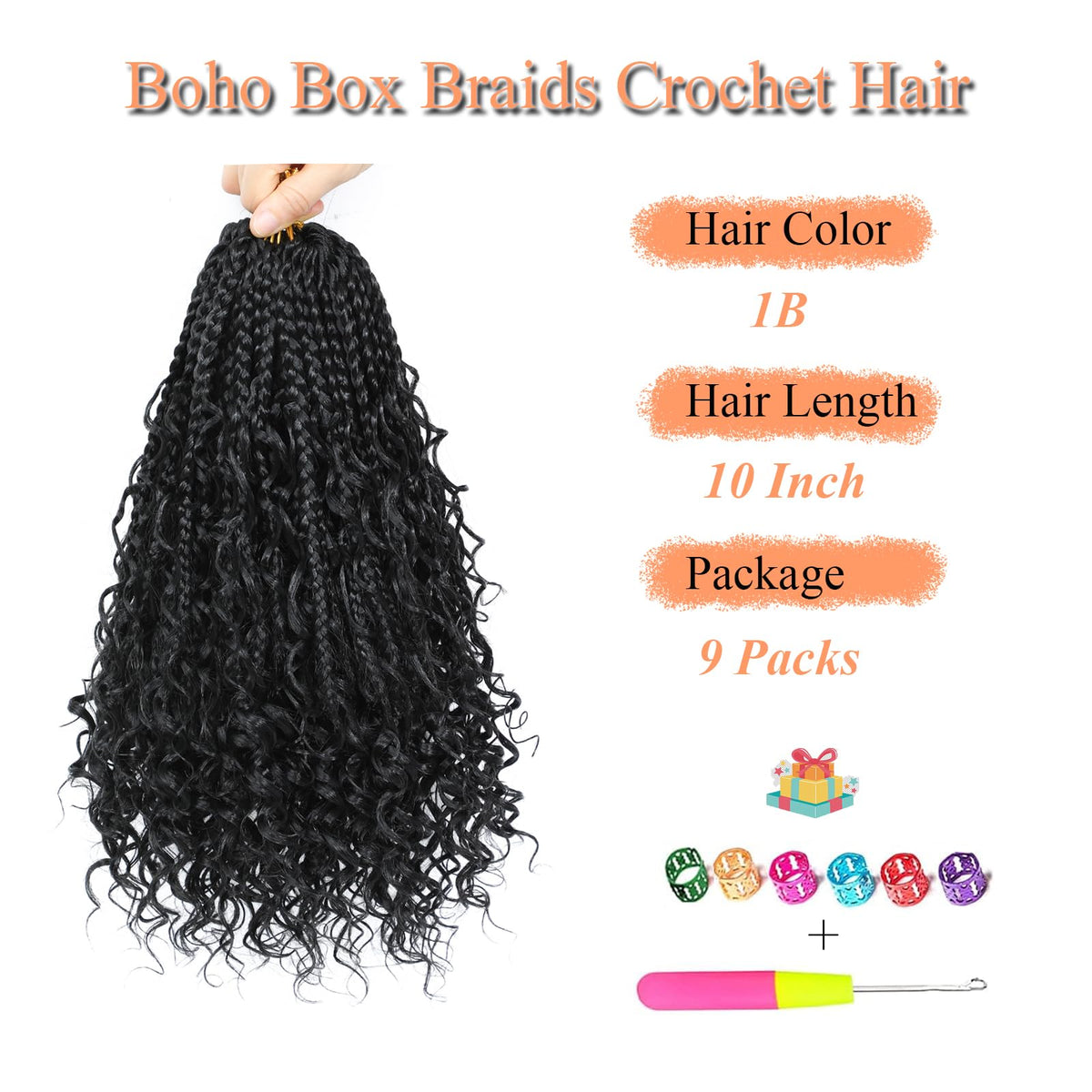 ARLFLF Goddess box braids crochet hair with curly ends, close-up of textured curls for stylish daily wear.