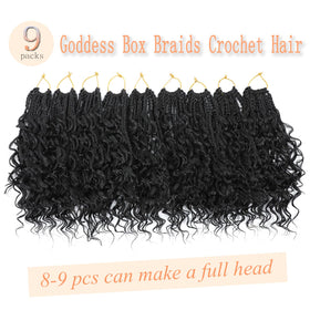 ARLFLF 9-pack boho crochet hair shows spiral curls in middle and ends.