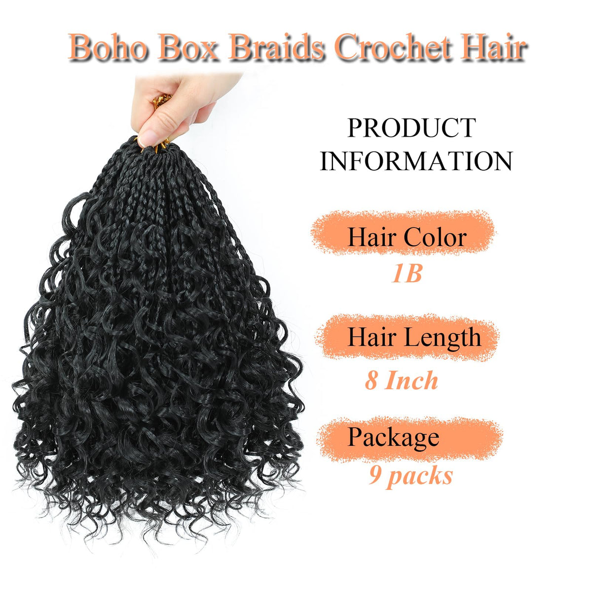 ARLFLF Crochet hair with pre-looped top and adjustable loop for easy install.
