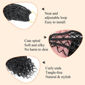 ARLFLF pre-looped top crochet hair image, easy installation highlight for beginners.