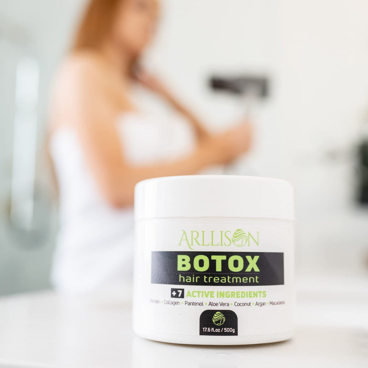 Arllison Botox treatment drying step reveals smoother frizz-free strands.