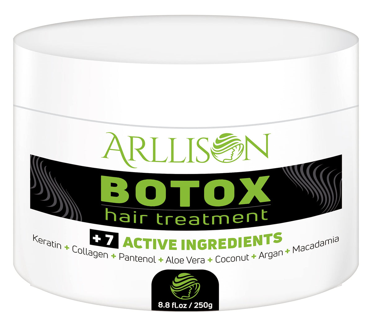 Arllison Botox Hair Treatment packaging hints at premium salon results at home.