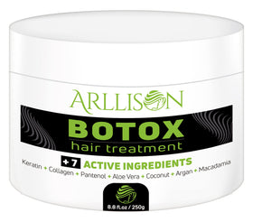Arllison Botox Hair Treatment packaging hints at premium salon results at home.