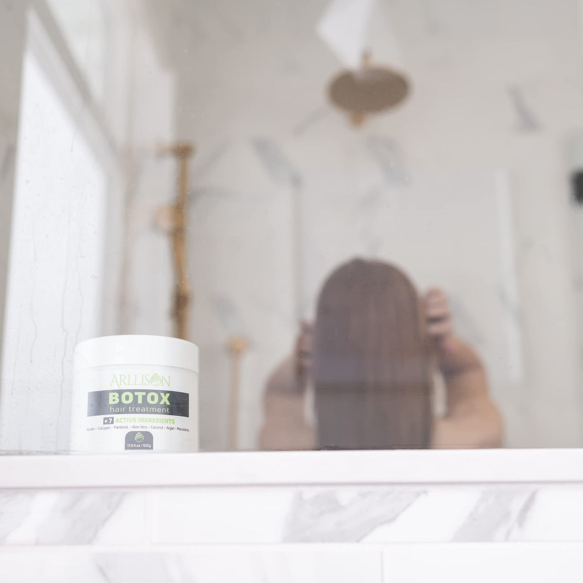 Arllison Botox rinse step removes product while preserving color.