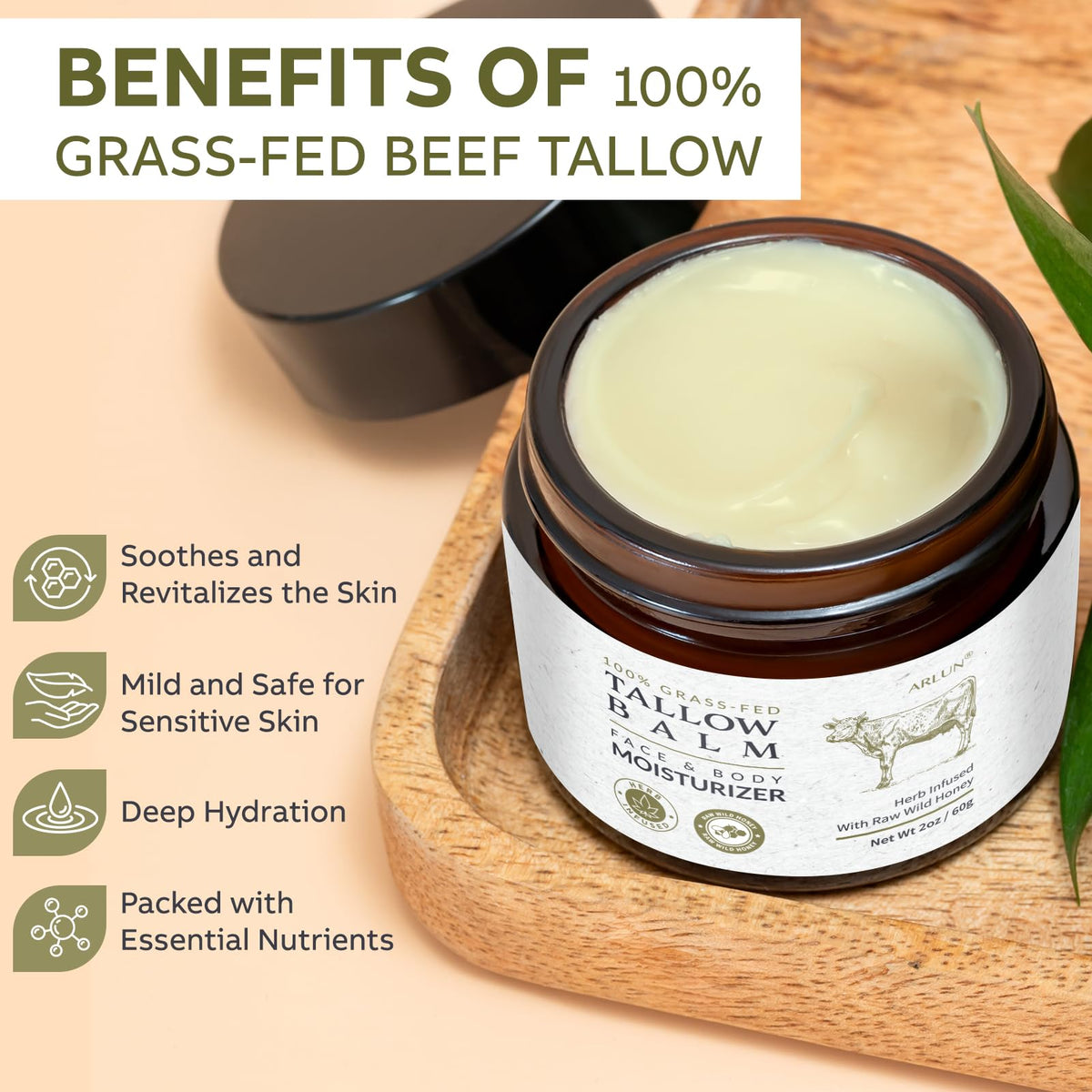 Arlun raw wild honey detail emphasizes natural nourishment for skin