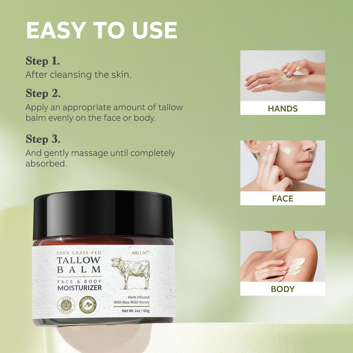 Arlun sustainable packaging balm image reinforces eco-friendly beauty choice