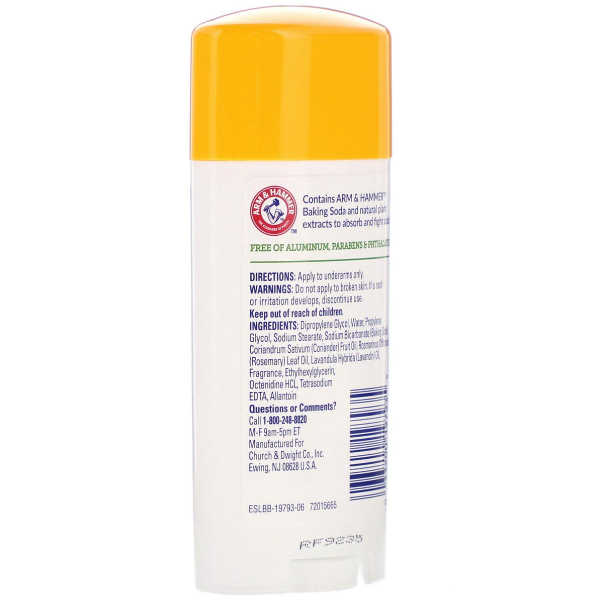 Natural baking soda helps fight odor in ARM & HAMMER Essentials Natural Deodorant Fresh.