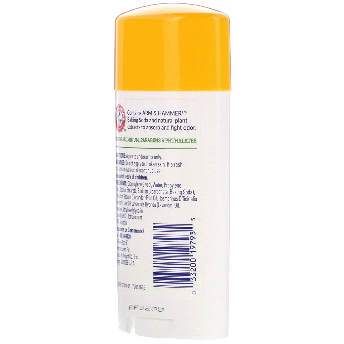 Citrus scent of ARM & HAMMER Essentials Natural Deodorant Fresh with plant-based notes.