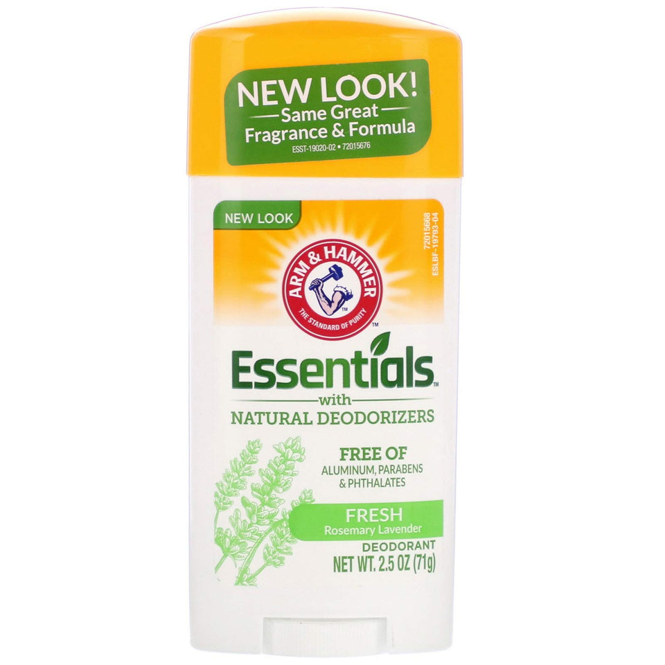 ARM & HAMMER Essentials Natural Deodorant Fresh stick offers all-day citrus scent and odor protection.