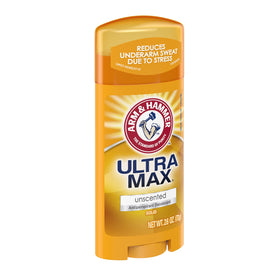 Arm & Hammer Ultra Max six-pack antiperspirant with back-label packaging detail