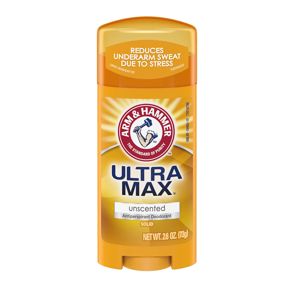 Arm & Hammer Ultra Max invisible solid unscented six-pack front view for odor control