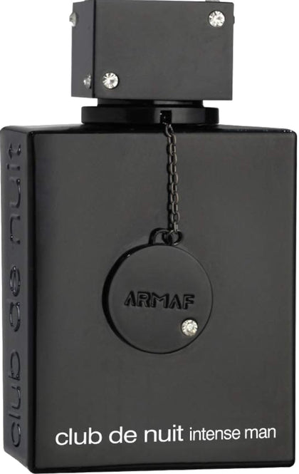 Armaf Club De Nuit Intense Man bottle front view showcasing a bold woody character.