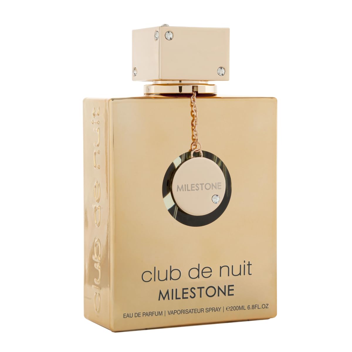 Armaf Club De Nuit Milestone bottle pour shows long-lasting unisex fragrance.