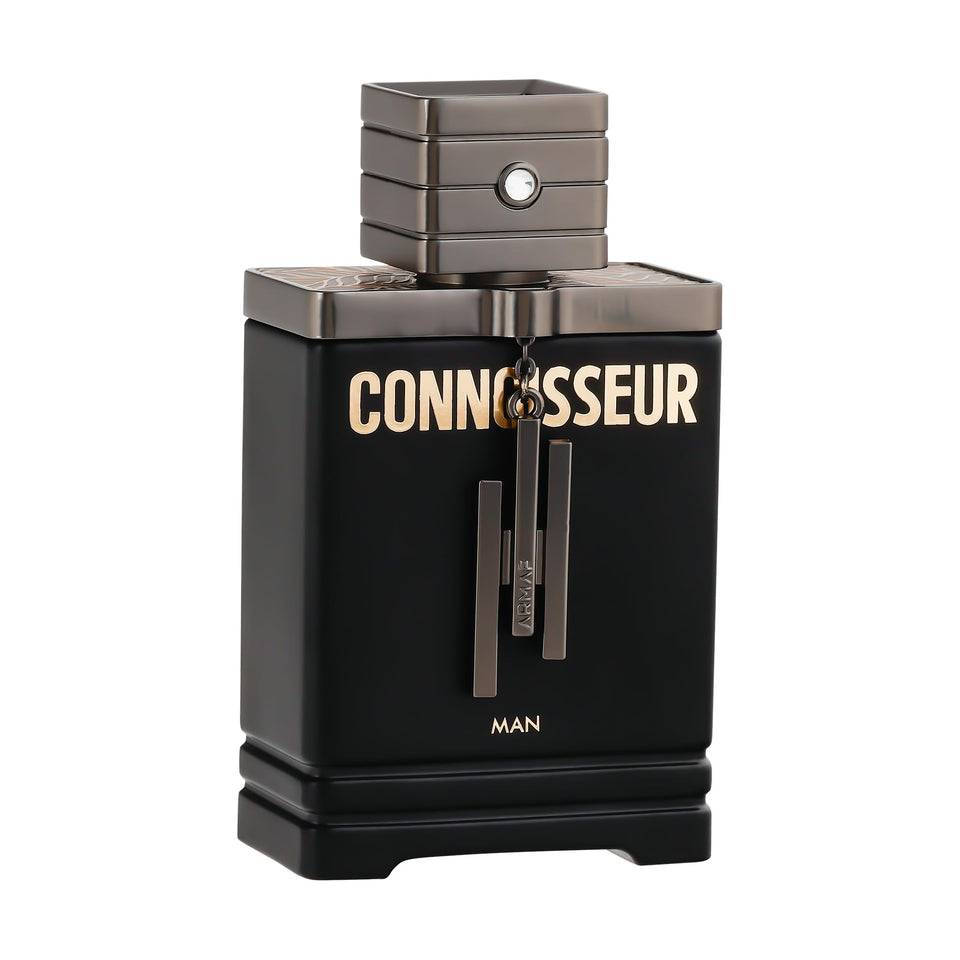 Armaf Connoisseur bottle closeup, ideal for formal occasions and long-lasting scent.