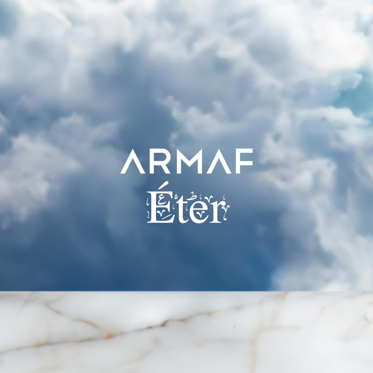 Armaf Eter Arabian Sky bottle on table, ready for evening ritual.