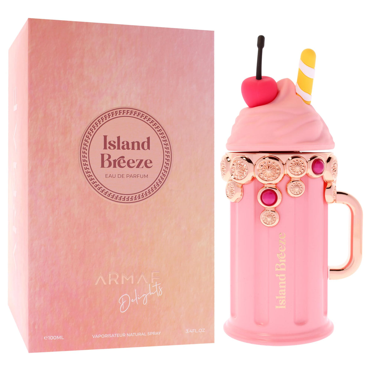 Armaf Island Breeze bottle cap close-up with premium packaging