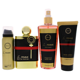 Armaf Le Femme gift set packaging showing the four-piece collection.