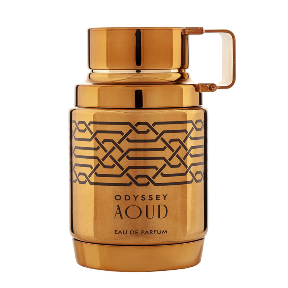 Armaf Odyssey Aoud Edition bottle front shows bold amber-woody scent profile for evenings