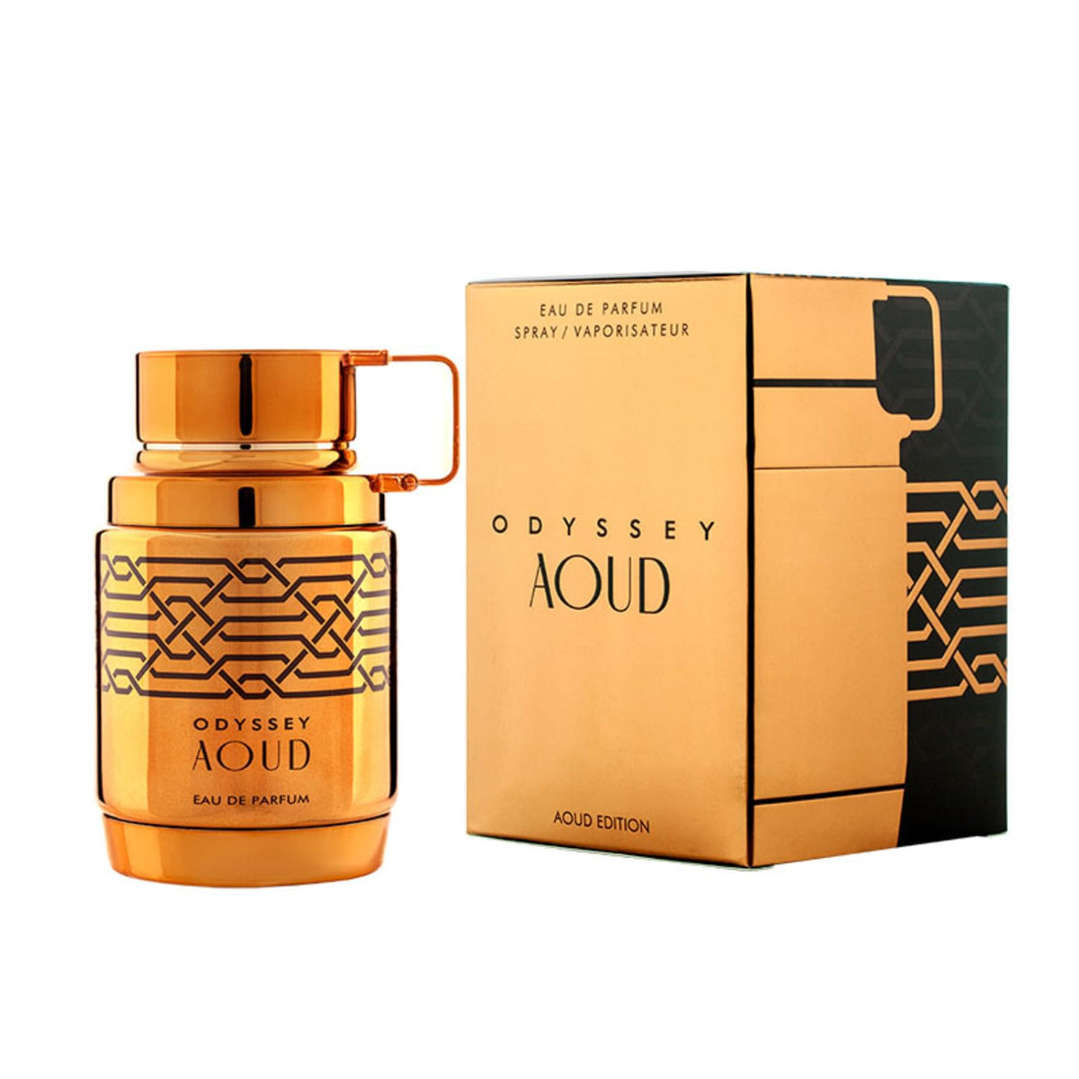 Armaf Odyssey Aoud Edition packaging box communicates premium design and longevity cues