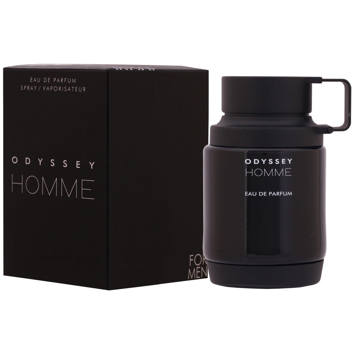 Armaf Odyssey Homme Black packaging highlighted for a stylish, confident impression.