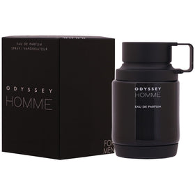 Armaf Odyssey Homme Black packaging highlighted for a stylish, confident impression.