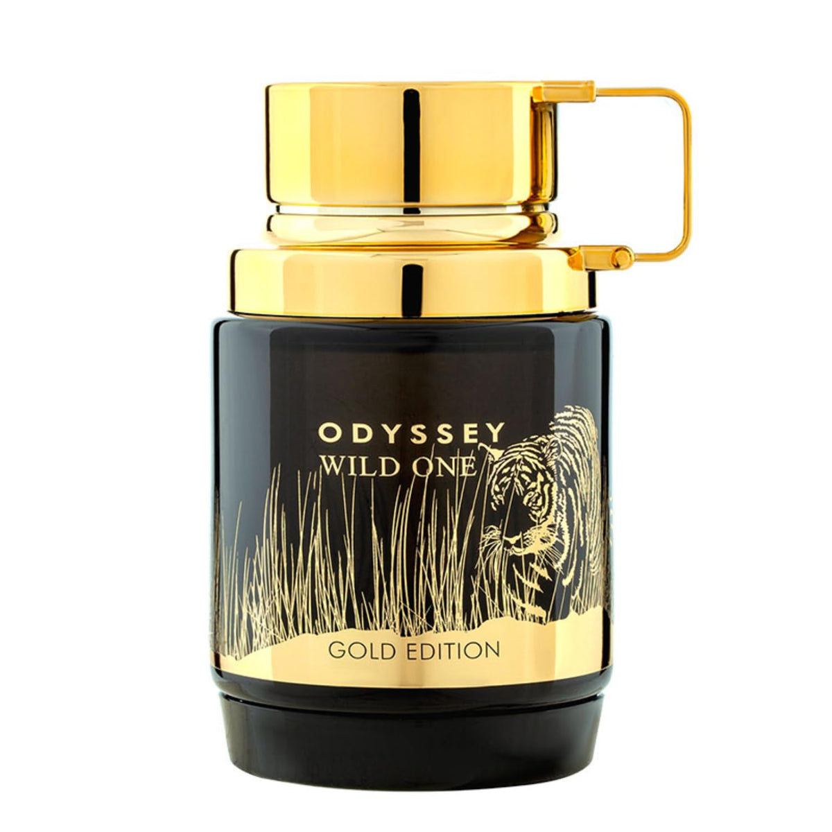 Armaf Odyssey Wild One Gold Edition bottle on display with bold premium aesthetics.