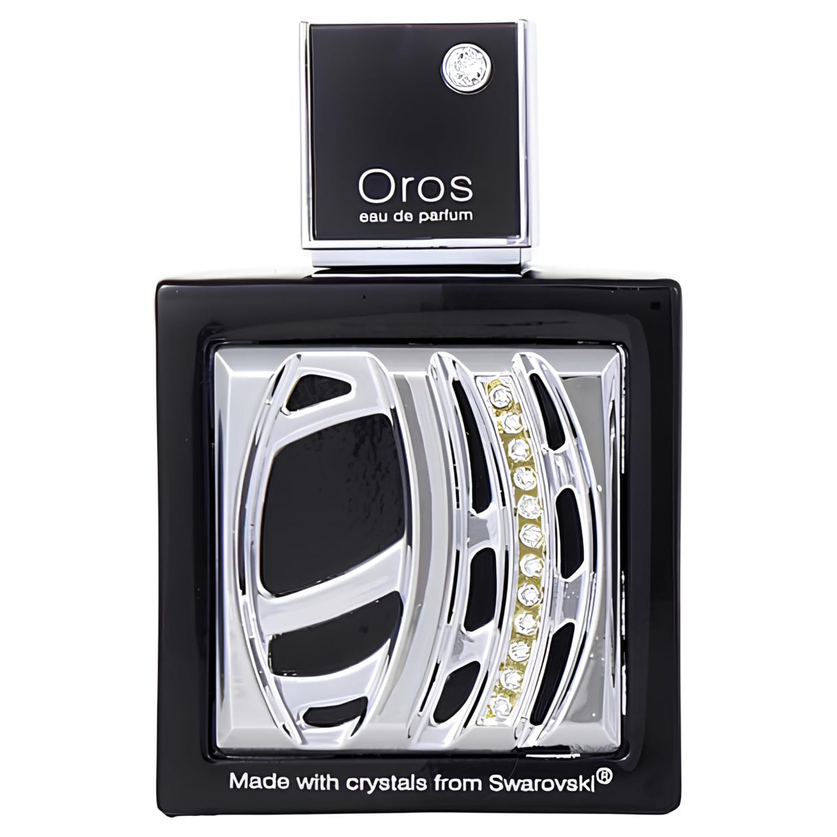 Armaf Oros bottle front with Swarovski crystals for a premium look.