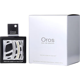Close-up of Swarovski crystal details on Armaf Oros highlighting craftsmanship.