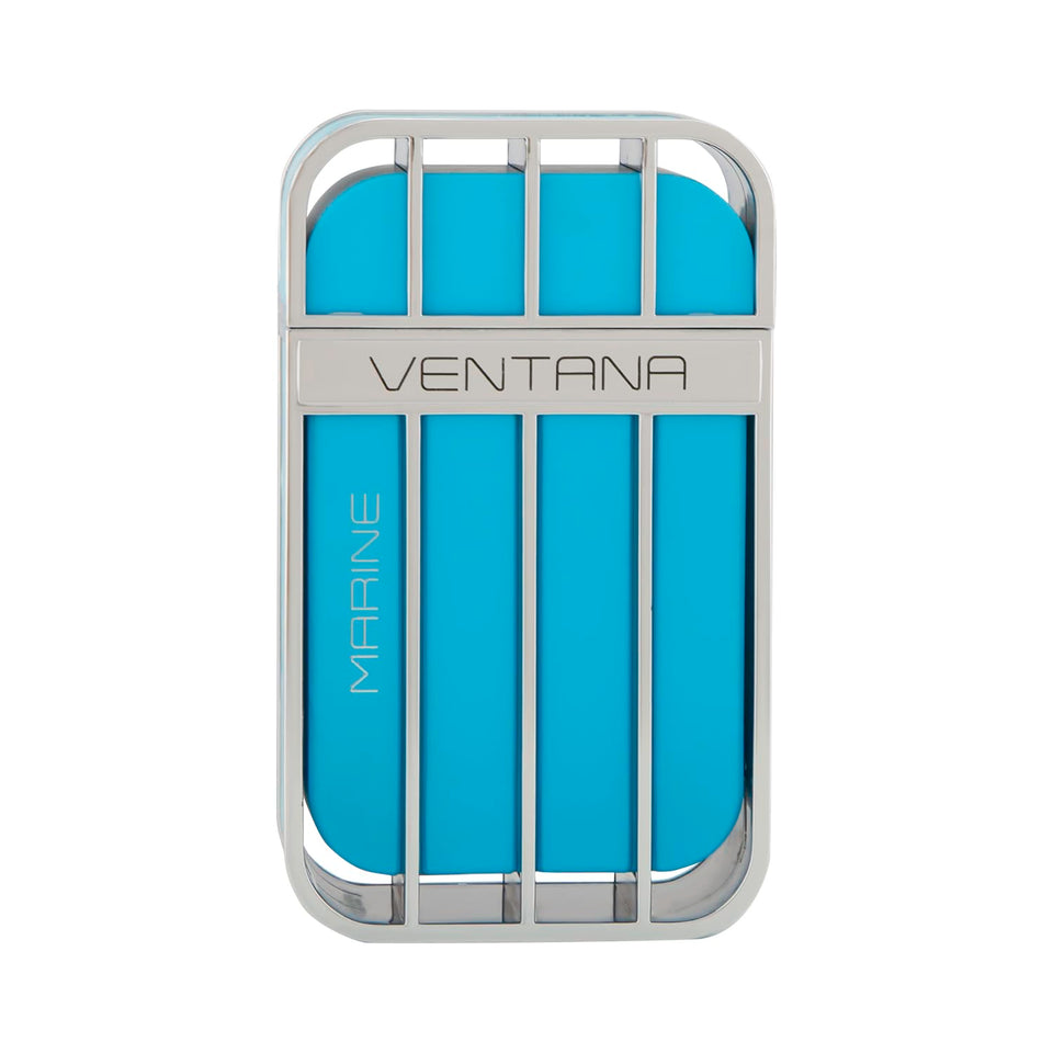 Armaf Ventana Marine bottle front shows sleek design for daily elegance.