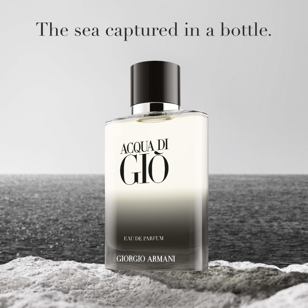 Armani Beauty Acqua di Giò gradient bottle evokes modern elegance and sea freshness.