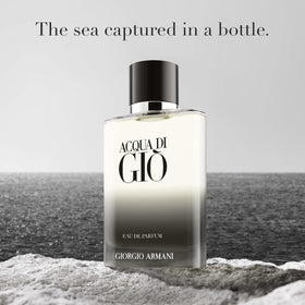 Armani Beauty Acqua di Giò gradient bottle evokes modern elegance and sea freshness.