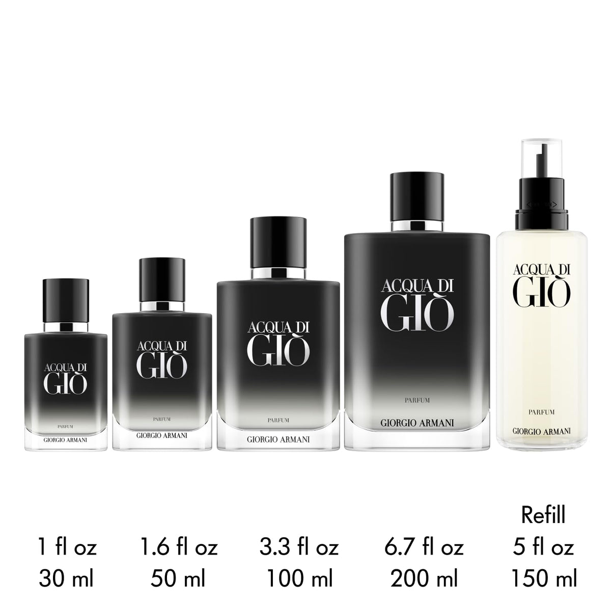 Armani Beauty Acqua di Giò Parfum packaging on display signals premium unboxing experience.