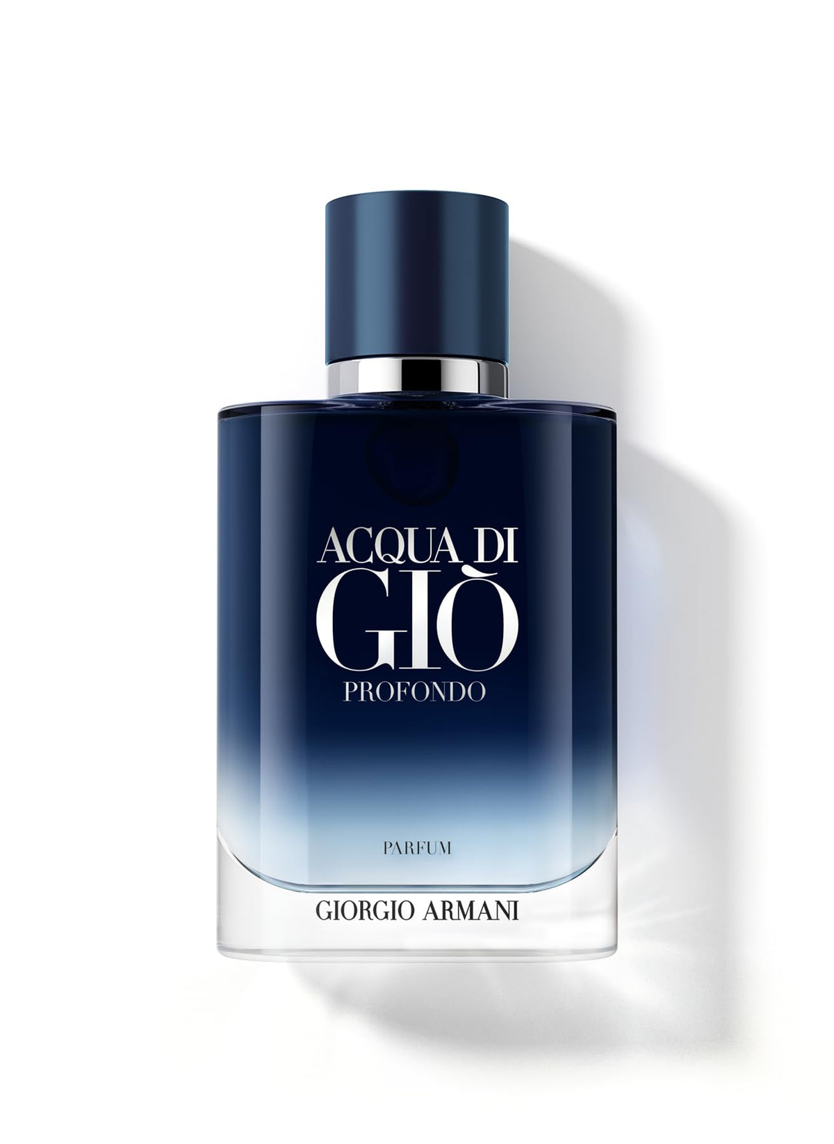 Armani Beauty Acqua di Gio Profondo Parfum bottle conveys ocean depth for daily wear