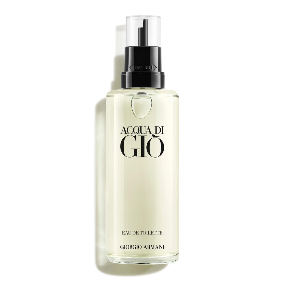 Armani Beauty Acqua di Gio refill bottle front view for a Mediterranean, long-lasting fragrance.