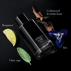 Armani Beauty Code Parfum spray application on skin for refined scent.