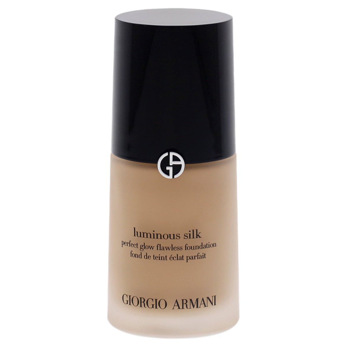 Armani Beauty Luminous Silk Foundation bottle close-up showing radiant finish.