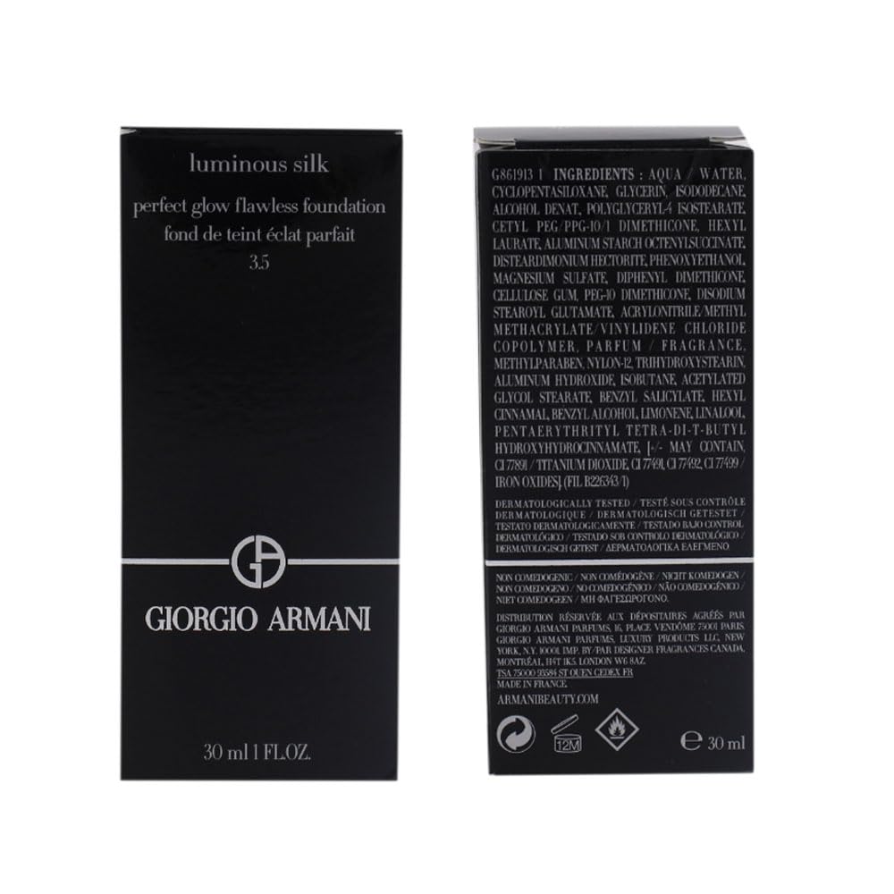 Armani Beauty Luminous Silk Foundation on clean skin in daylight wear.
