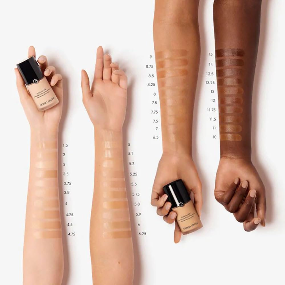 Armani Beauty Luminous Silk Foundation texture showcases weightless, breathable formula.
