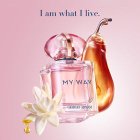 Armani Beauty My Way Nectar packaging box highlights sustainable ingredient sourcing.