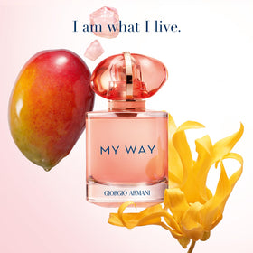Box packaging of Armani Beauty My Way Ylang conveys tropical optimism