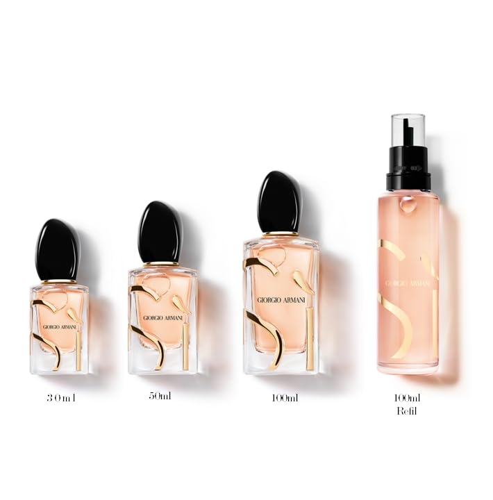 Armani Beauty Sì EDP bottle shows blackcurrant-nectar note hinting fruity heart.