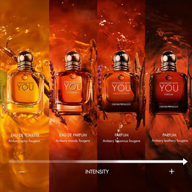 Armani Beauty Stronger With You note visual emphasizes chestnut and vanilla