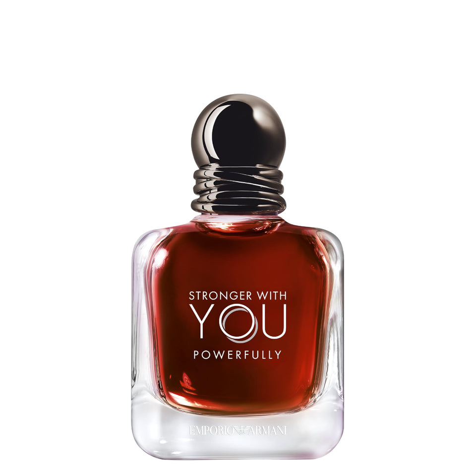 Armani Beauty Stronger With You Powerfully bottle front view highlighting long-lasting fragrance