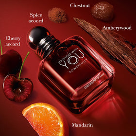 Armani Beauty Stronger With You Powerfully bottle side profile with masculine silhouette