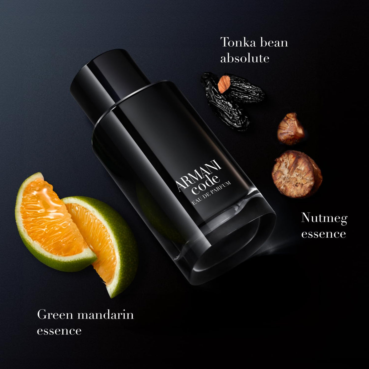 Armani Code EDP bottle closeup highlights sleek design and ambery-spicy character