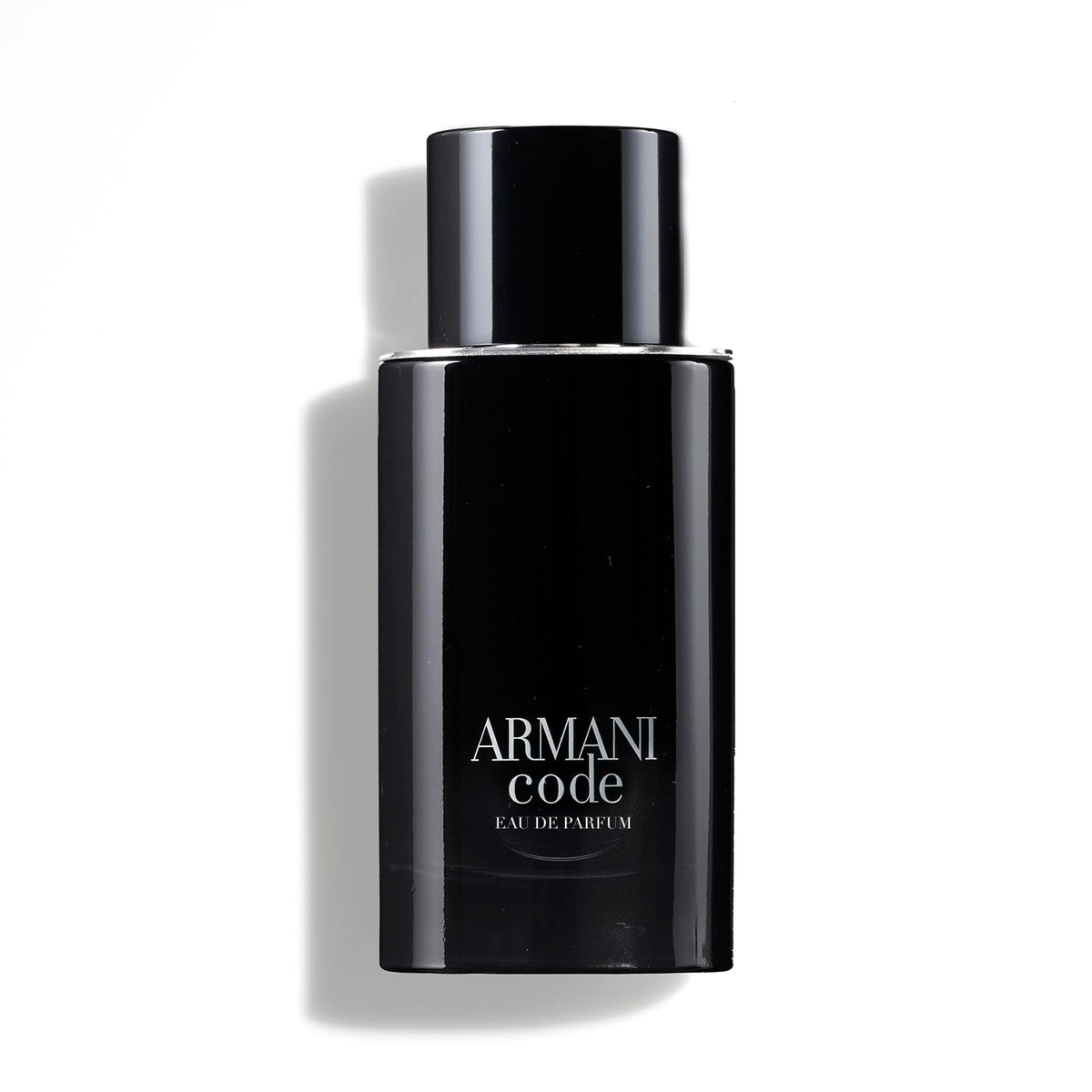 Armani Code Eau de Parfum bottle front displays a sleek masculine silhouette for everyday elegance.