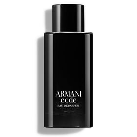 Armani Code EDP packshot showcases the 4.2 oz bottle for versatile day or night wear