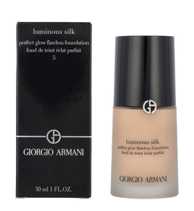 Armani Beauty Luminous Silk Foundation bottle with a silky texture for seamless application.